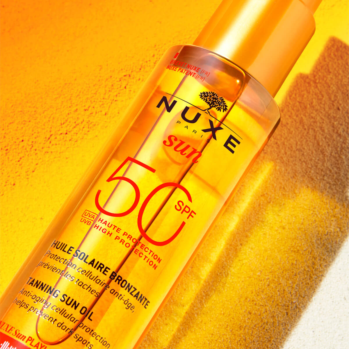 ACEITE BRONCEADOR NUXE SUN CON SPF 50 PARA ROSTRO Y CUERPO